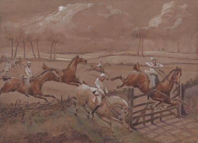 Nattryttarna från Nacton: Det sista fältet nära Nacton Heath av Henry Thomas Alken