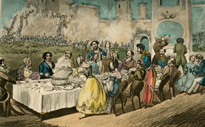 The Table dHôte- Vatten, förklarar jag, - med maskar i, 1838 av Henry Thomas Alken