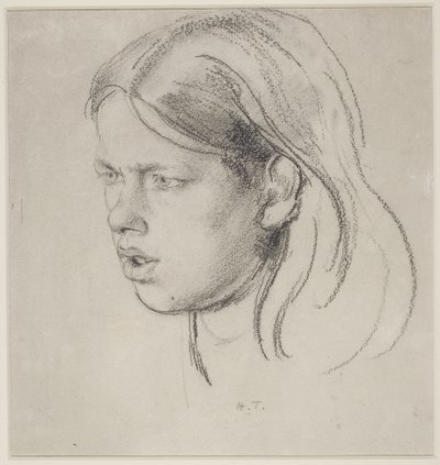 Head of a Girl (krita på papper) av Henry Tonks