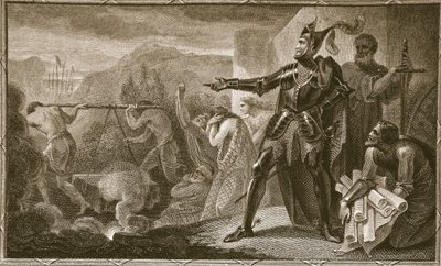 Edward I tar bort stenen från Scone, graverad av Neagle, illustration från David Humes 