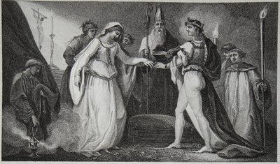 Henry den förstas äktenskap, graverad av Delatre, illustration från David Humes "The History of England", pub. av R. Bowyer, London, 1812 av Henry Tresham