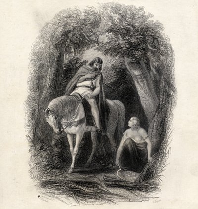 King Cormac (d.1138) and the Fair Eithne, graverad av J.Rogers, från 