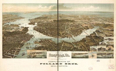 Panorama över Norfolk med omnejd 1892. av Henry Wellge