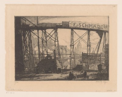 Utsikt över New York från en verkstad av Henry Wilfrid Deville (signed by artist)