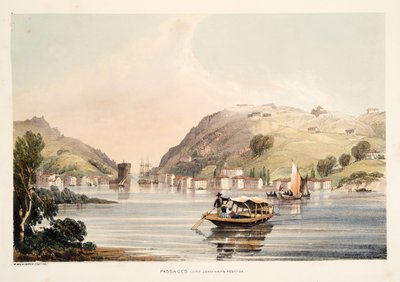 Position av Lord John Hay, vid Passages, från Sketches of scenery i de baskiska provinserna i Spanien, med ett urval av nationell musik ?, pub. 1838 (handfärgad gravyr) av Henry Wilkinson