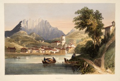 Renteria, från Sketches of scenery i de baskiska provinserna i Spanien, med ett urval av nationell musik ?, pub. 1838 (handfärgad gravyr) av Henry Wilkinson