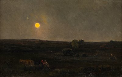 Fullmåne, Picardie (olja på papper) av Henry William Banks Davis