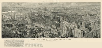 Ett fågelperspektiv över västra delen av London av Henry William Brewer