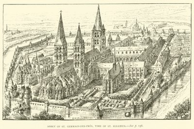 Abbey of St Germain-des-Pres, tiden för St Ignatius (gravyr) av Henry William Brewer