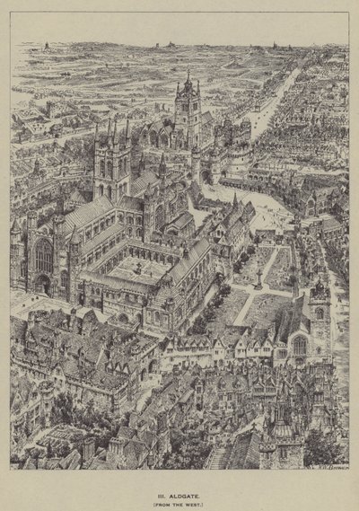 Aldgate, från väst av Henry William Brewer