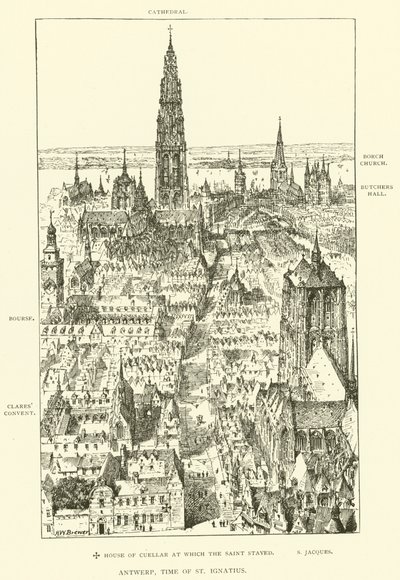 Antwerpen, St Ignatius tid (gravyr) av Henry William Brewer