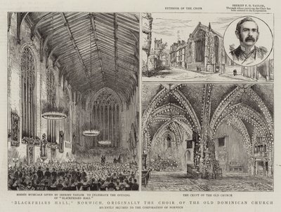 Blackfriars Hall, Norwich, ursprungligen kören i den gamla dominikanska kyrkan. av Henry William Brewer