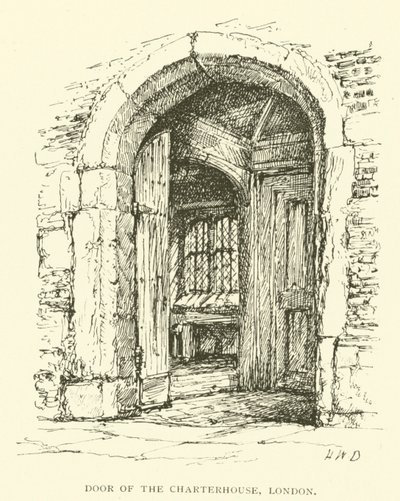 Door of the Charterhouse, London (gravyr) av Henry William Brewer