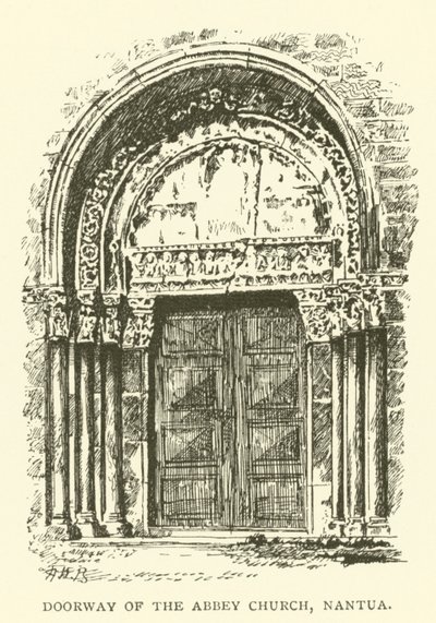 Dörröppningen till Abbey Church, Nantua (gravyr) av Henry William Brewer