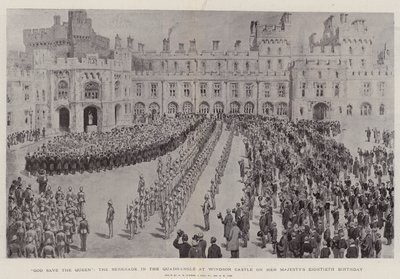 Gud bevare drottningen, serenaden i fyrkanten på Windsor Castle på Hennes Majestäts åttioårsdag av Henry William Brewer