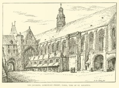 Les Jacobins, Dominikanska Priory, Paris, tiden för St Ignatius (gravyr) av Henry William Brewer