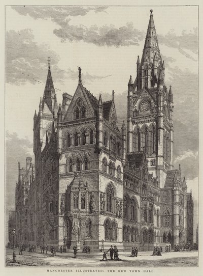 Manchester Illustrated, New Town Hall av Henry William Brewer