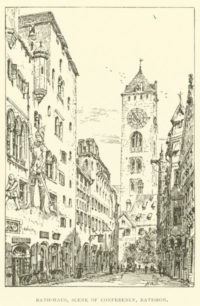 Rath-Haus, konferensscen, Ratisbon (gravyr) av Henry William Brewer