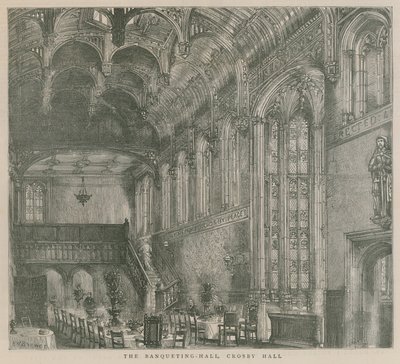 Bankettsalen, Crosby Hall, London av Henry William Brewer