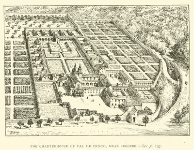 Charterhuset i Val de Cristo, nära Segorbe (gravyr) av Henry William Brewer