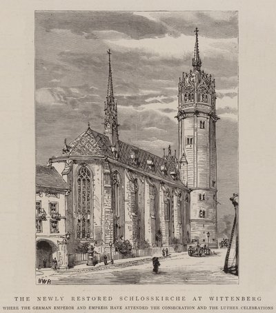 Den nyrestaurerade Schlosskirche i Wittenberg av Henry William Brewer