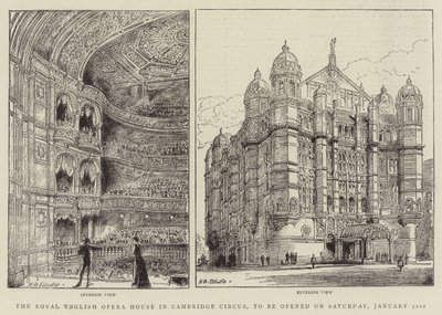 Royal English Opera House i Cambridge Circus invigs lördagen den 31 januari av Henry William Brewer