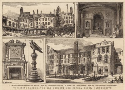 Försvinnande London, Old Convent and Cupola House, Hammersmith av Henry William Brewer