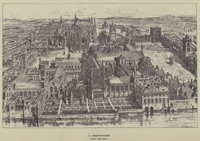 Westminster, från öst av Henry William Brewer