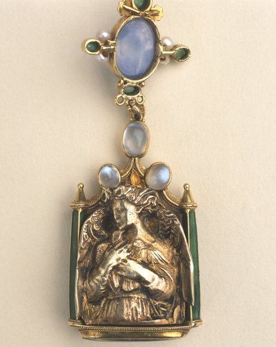 Detalj av dubbelsidigt hänge, ca 1907-10 (blandade media) av Henry Wilson