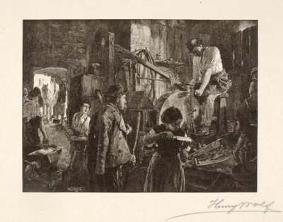 Verktygsslipning i en bysmedja av Henry Wolf