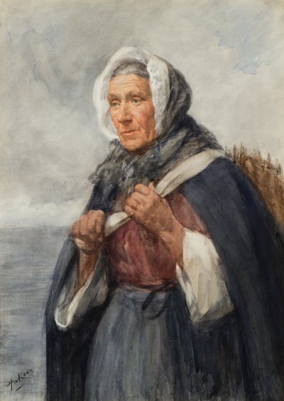 A Newhaven Fishwife (akvarell) av Henry Wright Kerr