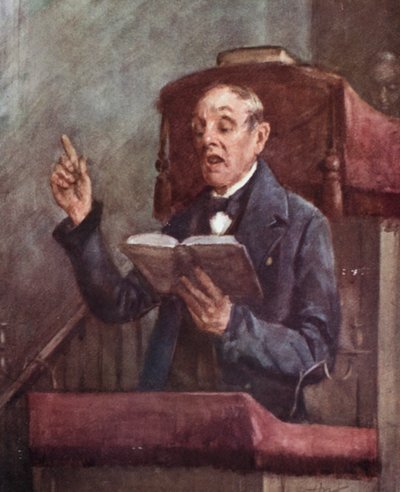 Annals of the Parish: The Precentor (färg litho) av Henry Wright Kerr
