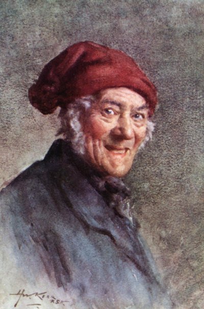 Annals of the Parish: The Souter (färg litho) av Henry Wright Kerr