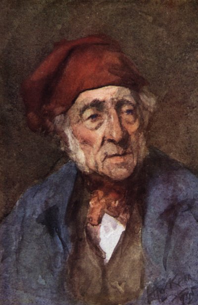 Annals of the Parish: The Weaver (färg litho) av Henry Wright Kerr