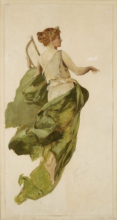 Allegory of Music, skiss till projektet för scenridån på Słowacki-teatern i Kraków av Henryk Siemiradzki