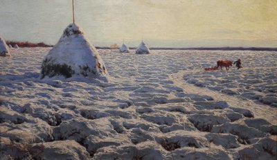 Litauiska träsk under snö. av Henryk Weyssenhoff