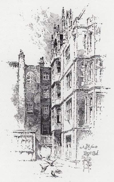 En bit från Essex Court (gravyr) av Herbert (after) Railton