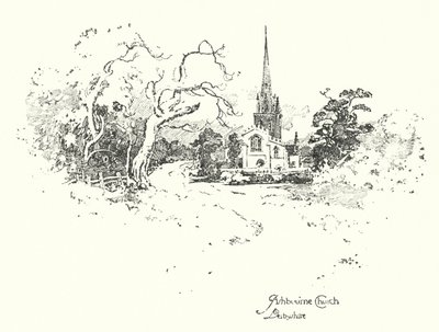 Ashbourne Church, Derbyshire (litho) av Herbert (after) Railton