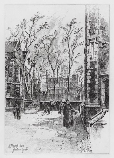 Mästarens hus från det inre templet (gravyr) av Herbert (after) Railton