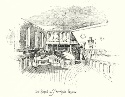 The Chapel, Newgate Prison, London (litho) av Herbert (after) Railton