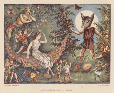 Shakespeare för unga: En midsommarnattsdröm (färglitografi) av Herbert (after) Sidney