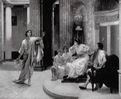 Den romerske poeten Vergilius förklarar för kejsarinnan Octavia sin eleby vid hennes son Marcellus död (litho) av Herbert (after) Sidney