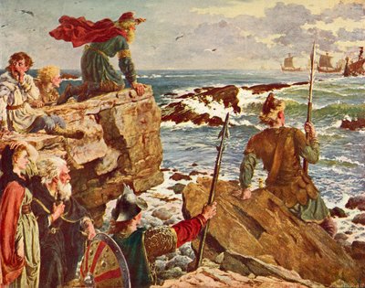 Danskarna seglar uppför den engelska kanalen c.877. Från Cassell