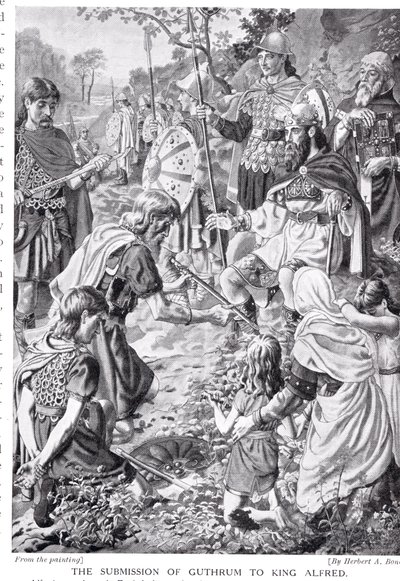 The Submission of Guthrum till kung Alfred, illustration från 
