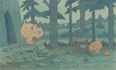 Vicka mycket bebis gömmer sig för mamma, ca 1910 av Herbert E. Crowley