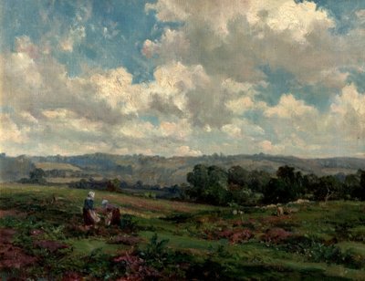 Fields i Surrey, 1890 av Herbert Hughes-Stanton