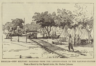 Ismailia, New Military Railroad från landningsstadiet till järnvägsstationen av Herbert Johnson