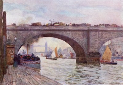 An Arch of London Bridge (färg litho) av Herbert Menzies (after) Marshall