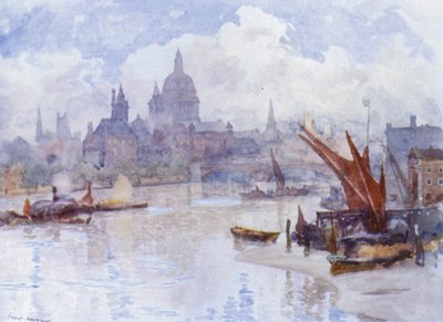 Blackfriars Reach (färg litho) av Herbert Menzies (after) Marshall