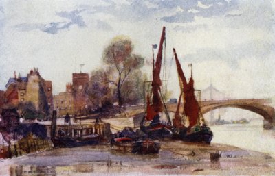 Chelsea Staith (färg litho) av Herbert Menzies (after) Marshall